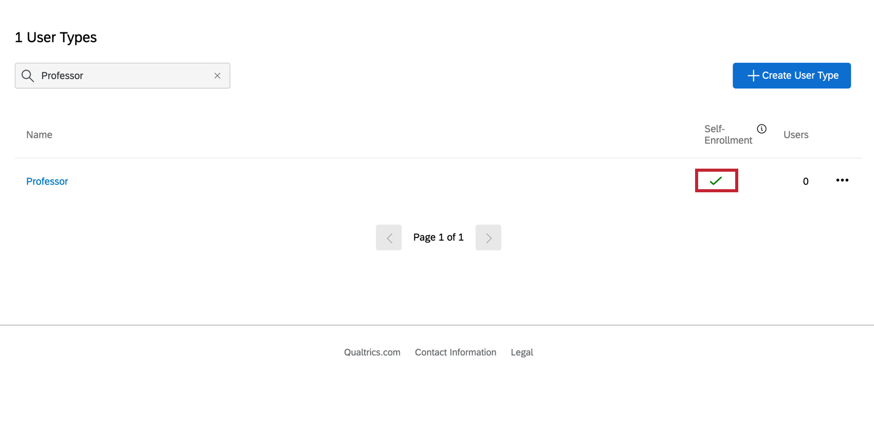Green check mark indicating self-enrollment.