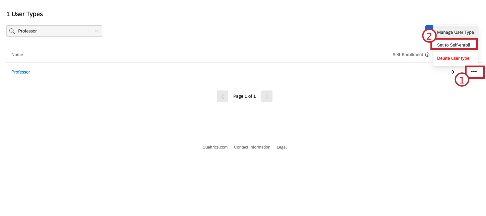 Setting a default user type.