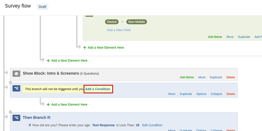 Add a condition button highlighted