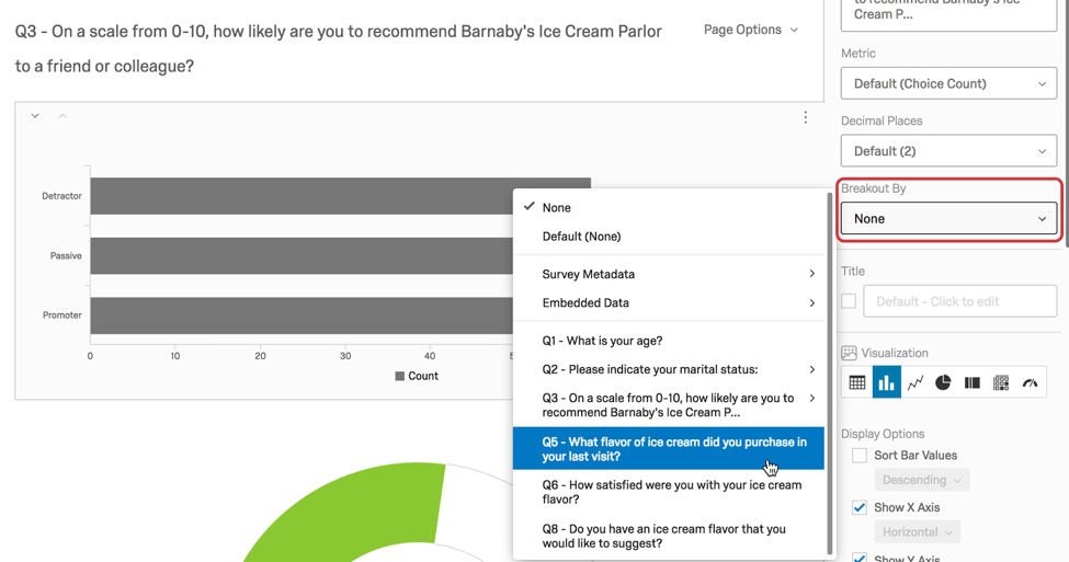 quebra painel de edição da visualização à direita