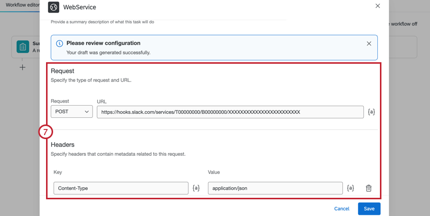 As informações que a IA inseriu nos campos de configuração