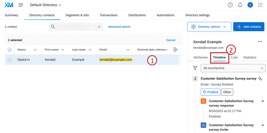Timeline on bottom-right of menu