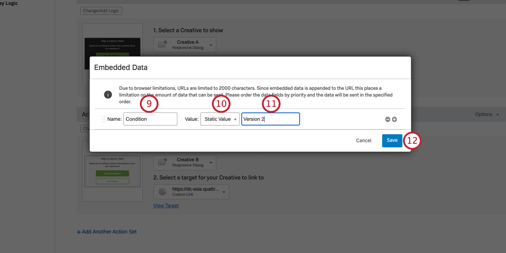 Si apre una nuova finestra, in cui si aggiungono i dati statici incorporati secondo le indicazioni