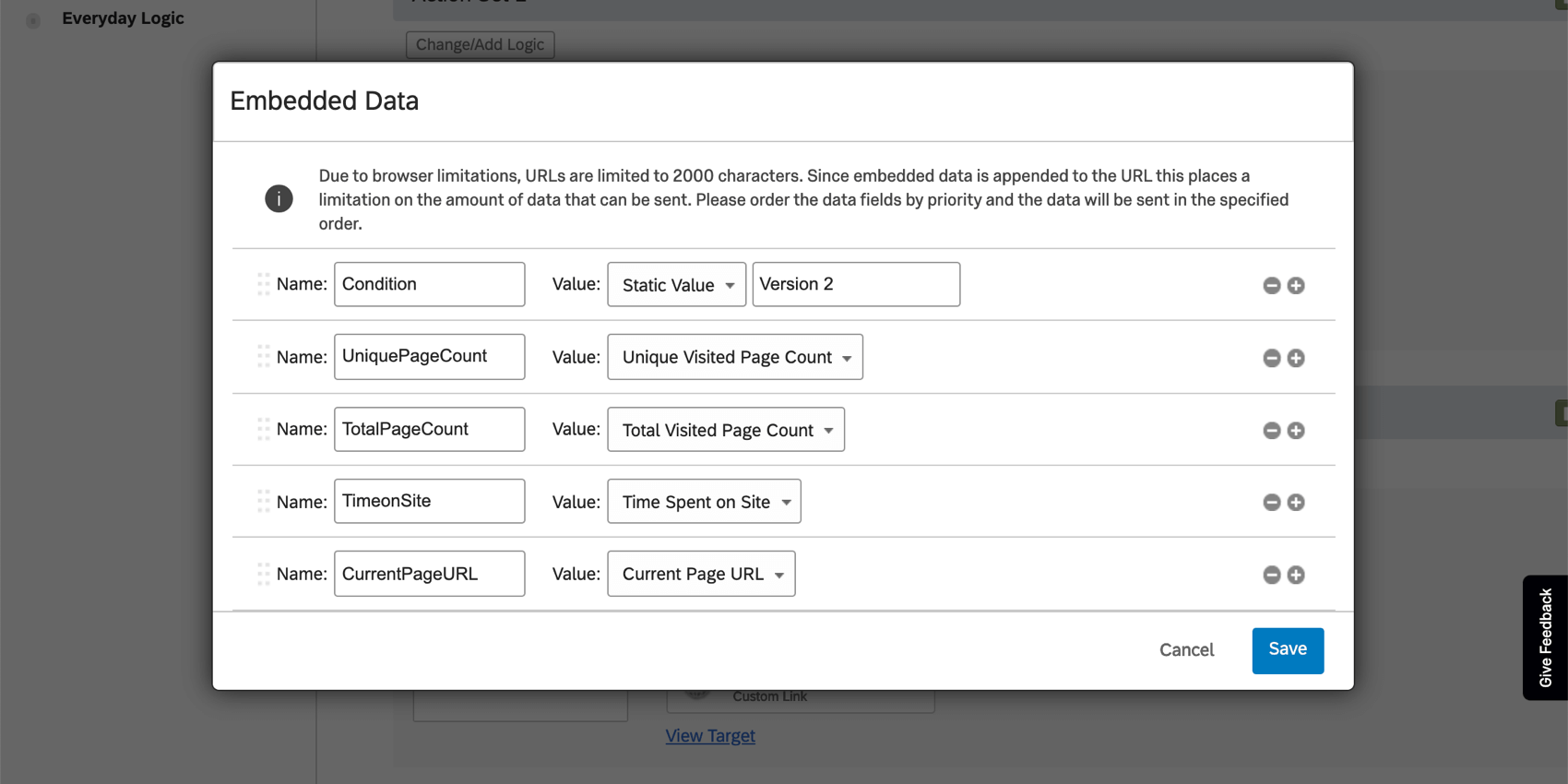 Anscheinend sind die vorherigen eingebettete Daten identisch, mit der Ausnahme, dass die für die Bedingung einen anderen Wert hat, um anzuzeigen, dass es sich um eine andere Behandlung handelt.