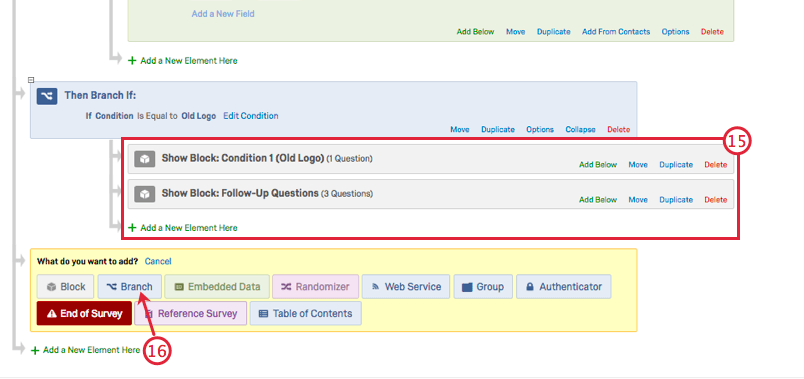 Blocs glissés sous la branche précédente, beaucoup plus bas créant une nouvelle branche