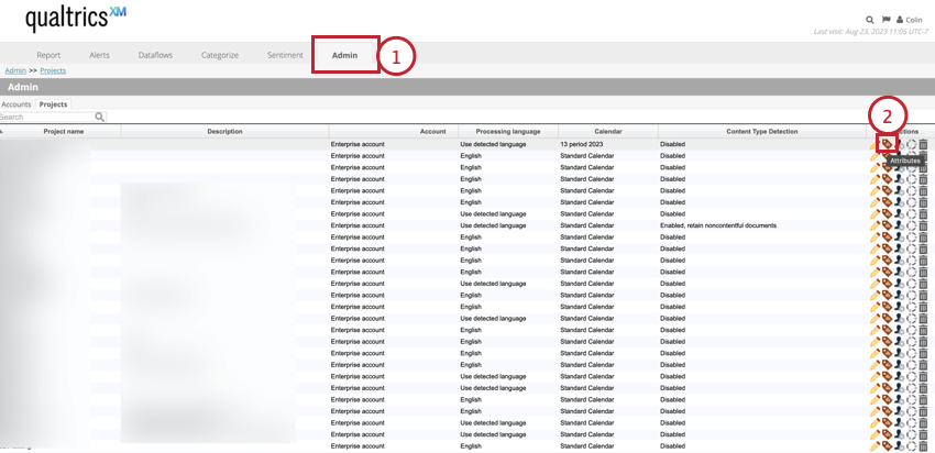 dans longlet admin, en cliquant sur attributs
