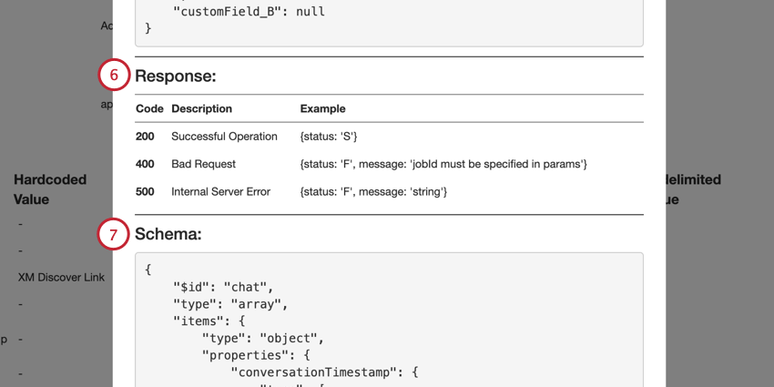 reviewing possible responses and the data schema