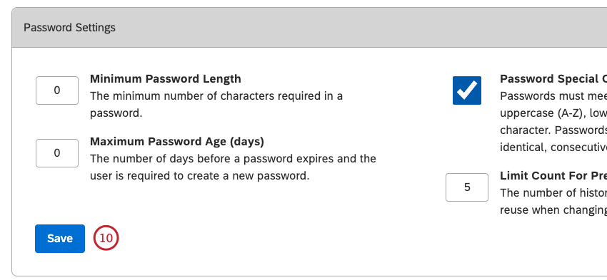 Drucktaste "Sichern"