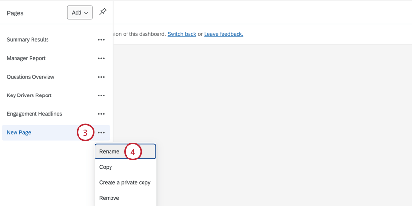 clicking the rename option