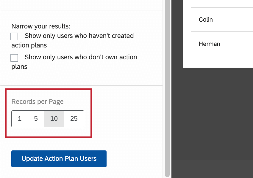 Nombre denregistrements par page