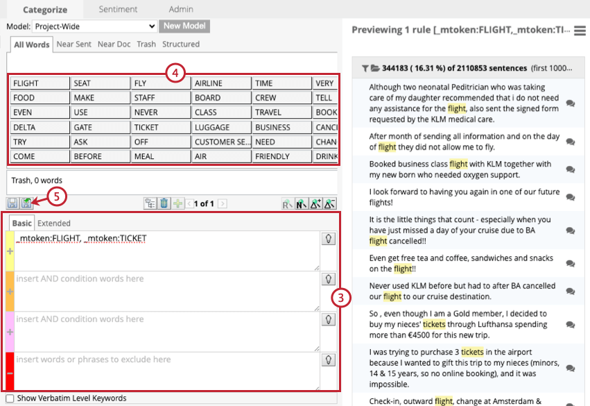 configurare una query di ricerca