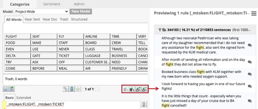 buttons for previewing