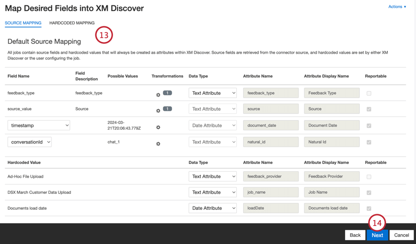 Adjusting data mapping