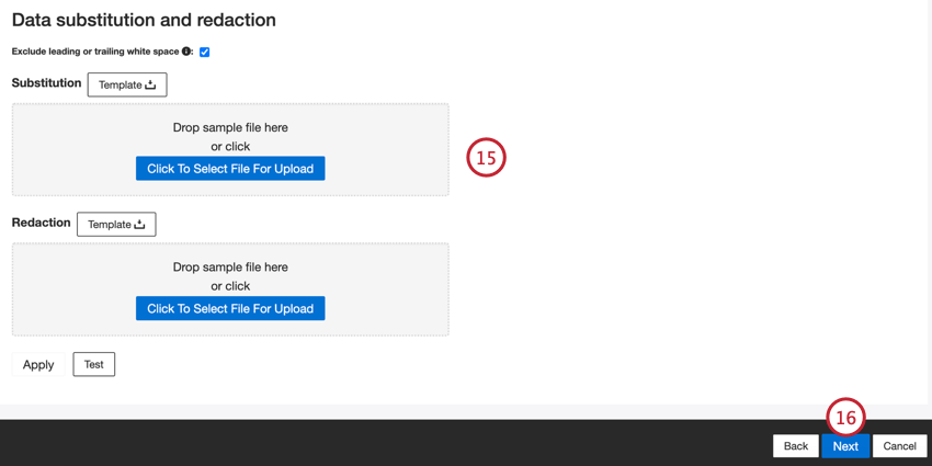 adding data substitution and redaction rules