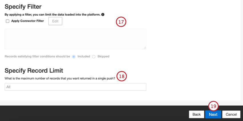 Agregar un filtro y un límite de registro