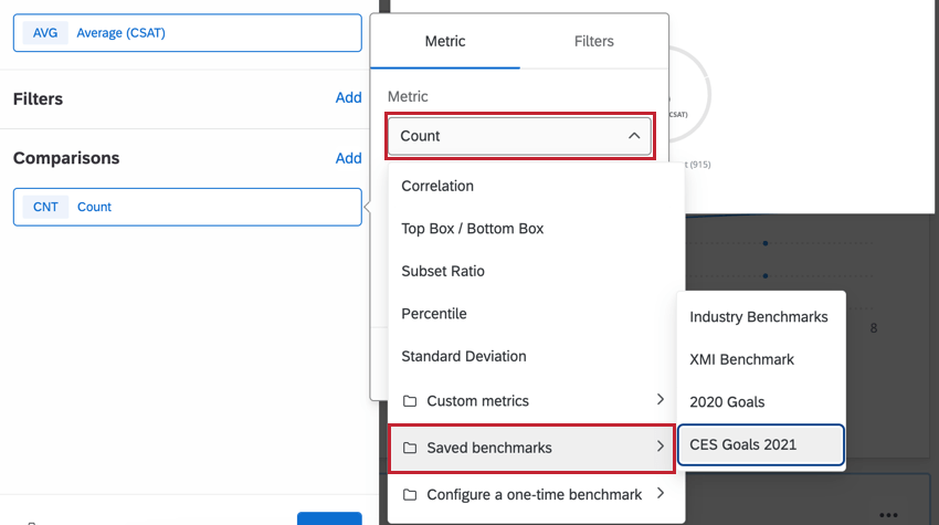 Elegir un punto de referencia de comparación