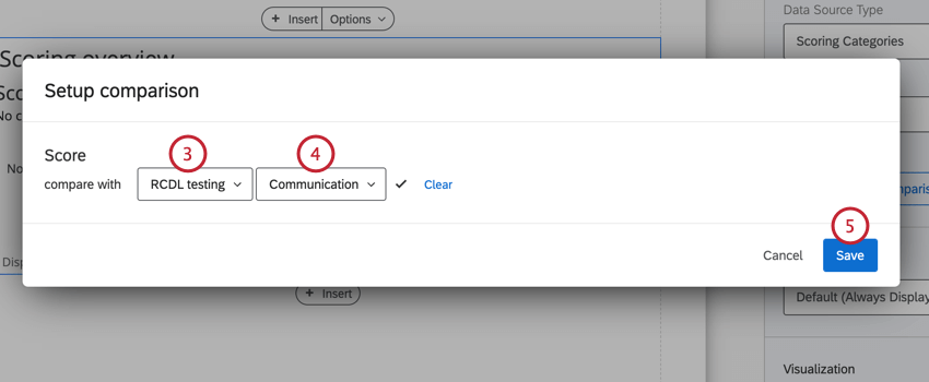 choisir les éléments de comparaison