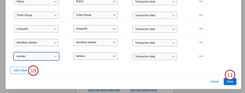 adicionar campos personalizados e salvar