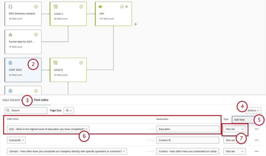 Adição do campo Educação à fonte