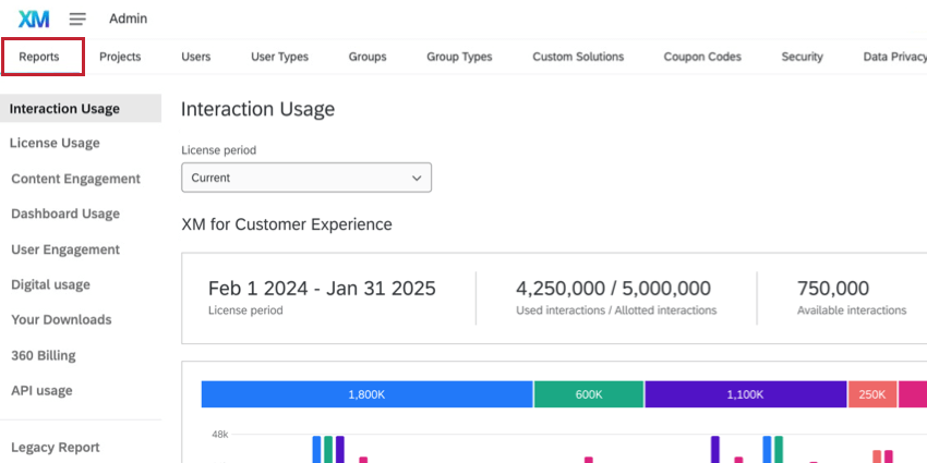 ［管理者］タブの［レポート］セクション