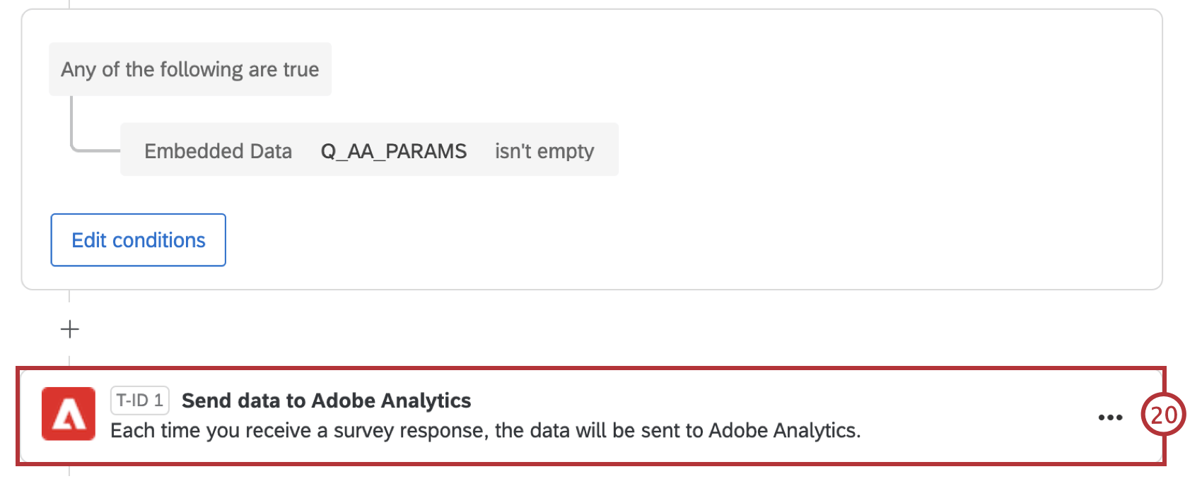 send data to adobe analytics task highlighted in a workflow