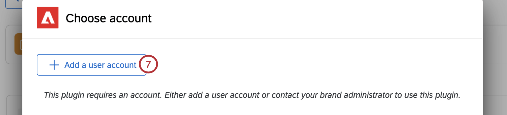 adding a user account when setting up a workflow