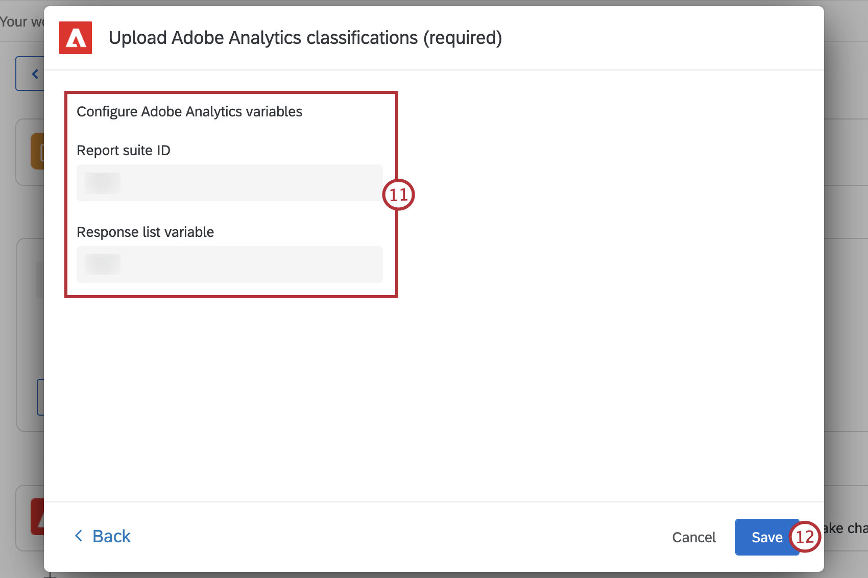 configuration de variables adobe analytics dans une tâche de flux de travail Adobe
