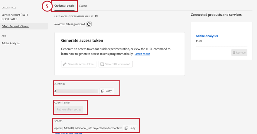 copiare le informazioni sulle credenziali