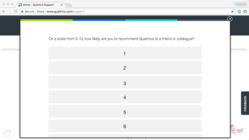 Survey on a scale from 0-10