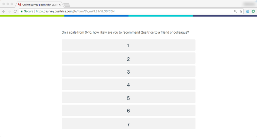 Survey on a scale from 0-10 in browser