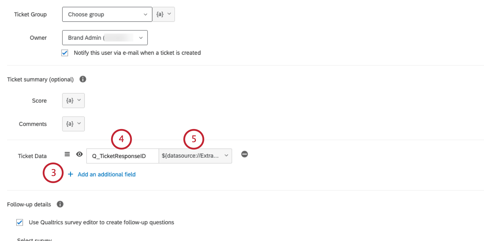 mapping Q_TicketResponseID in a ticket task