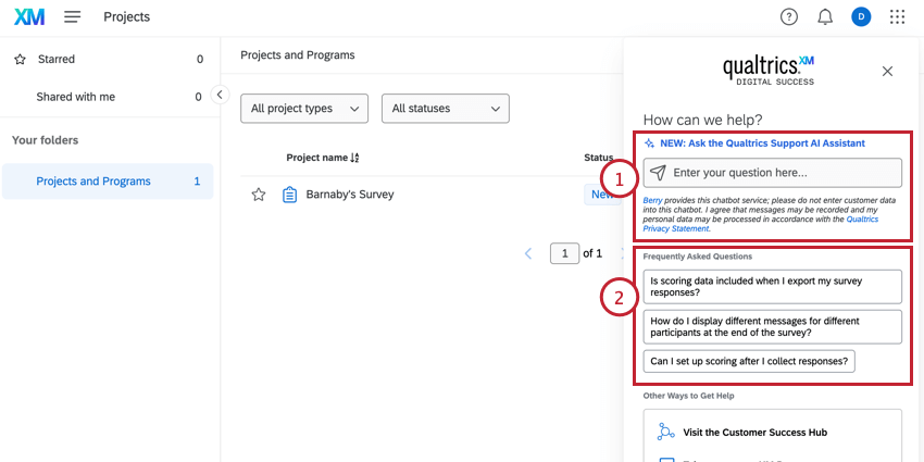 AIアシスタントに質問し、FAQを確認する。