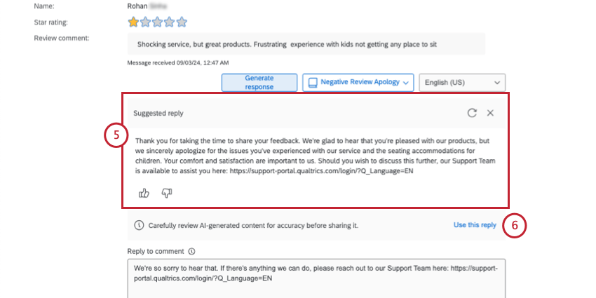 lévaluation dune suggestion de réponse pour le ticket