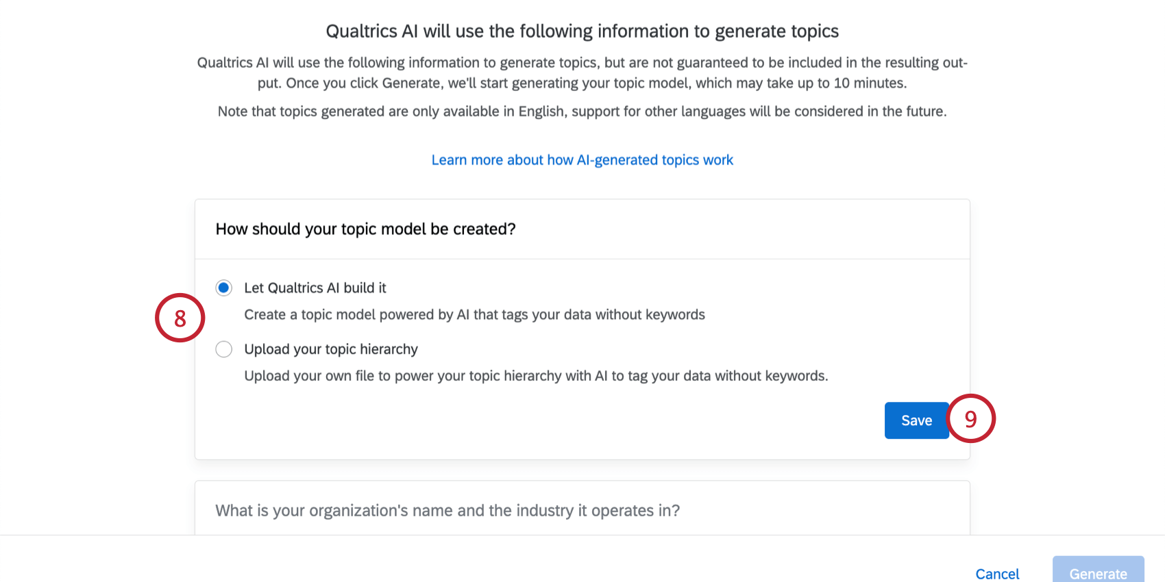choosing the option to build an AI powered hierarchy