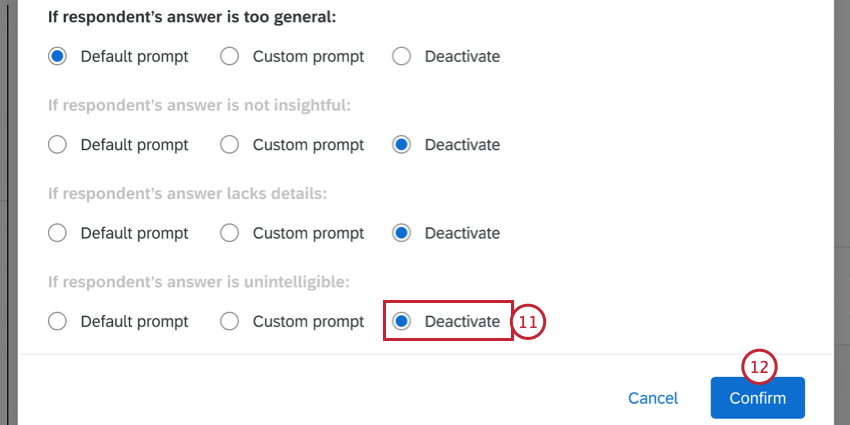 disattivare una categoria di criteri