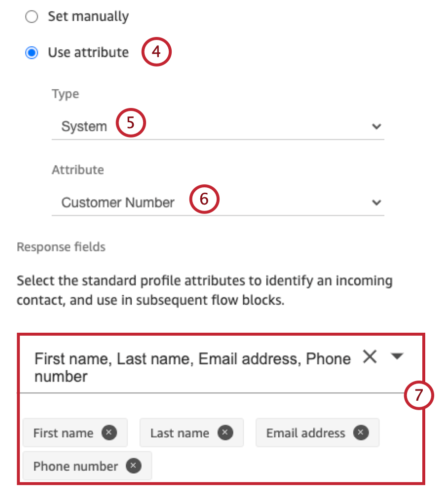 configuração de atributos