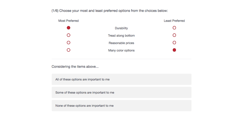 Maxdiff question followed by a new question
