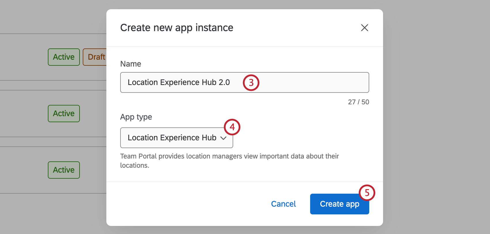 creating and naming a new app instance