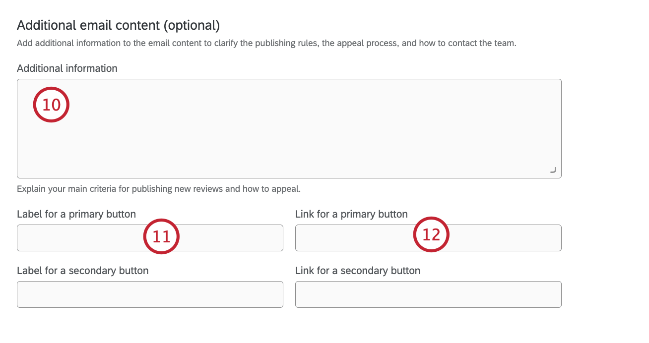 Adding custom content and buttons to the email body
