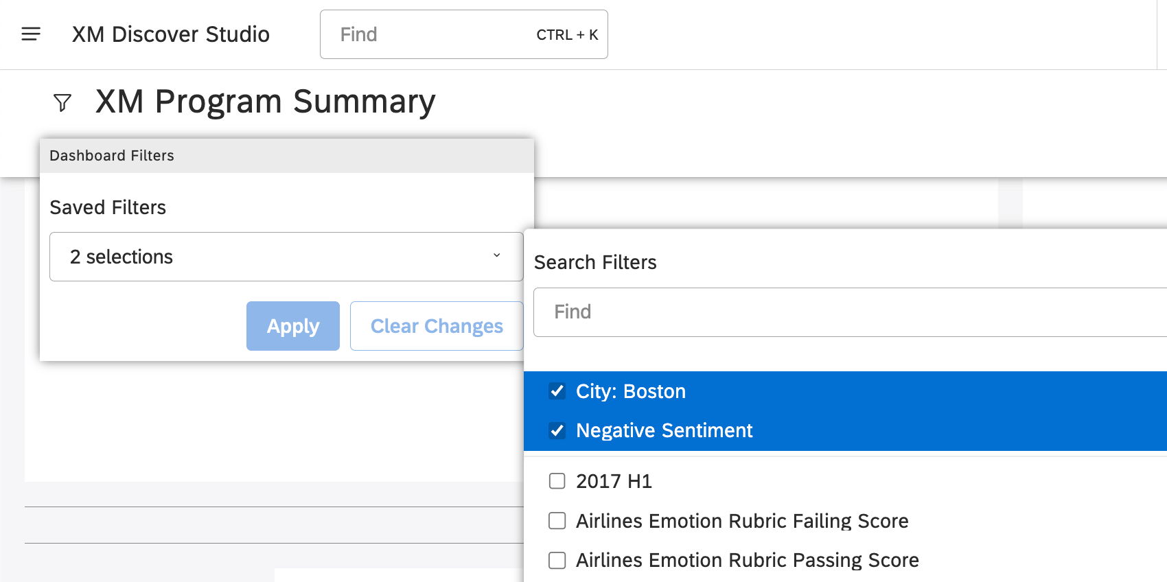 Filtro per lanalisi del sentiment negativo e di Boston