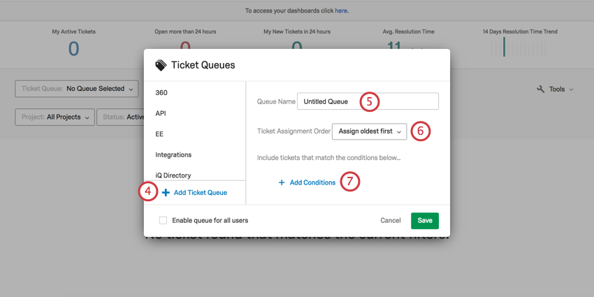 Finestra per la creazione dei ticket