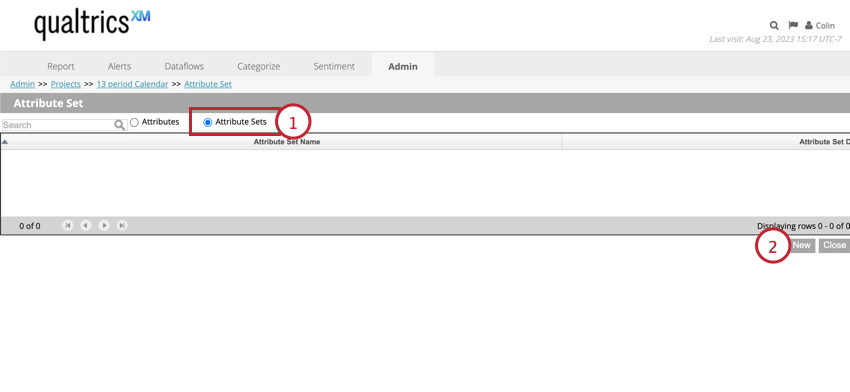 dans la section des ensembles dattributs, en cliquant sur Nouveau