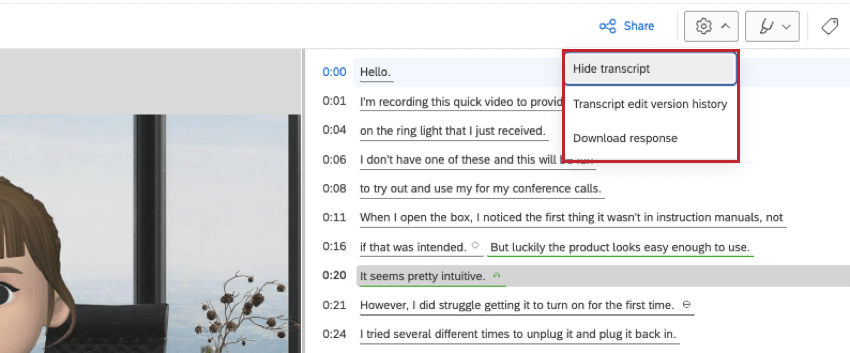Opzioni di editor audio e video