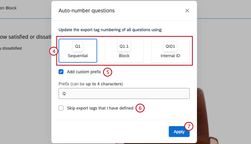 impostazioni di numerazione automatica