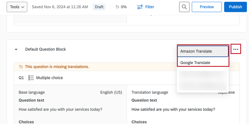 translating an entire block