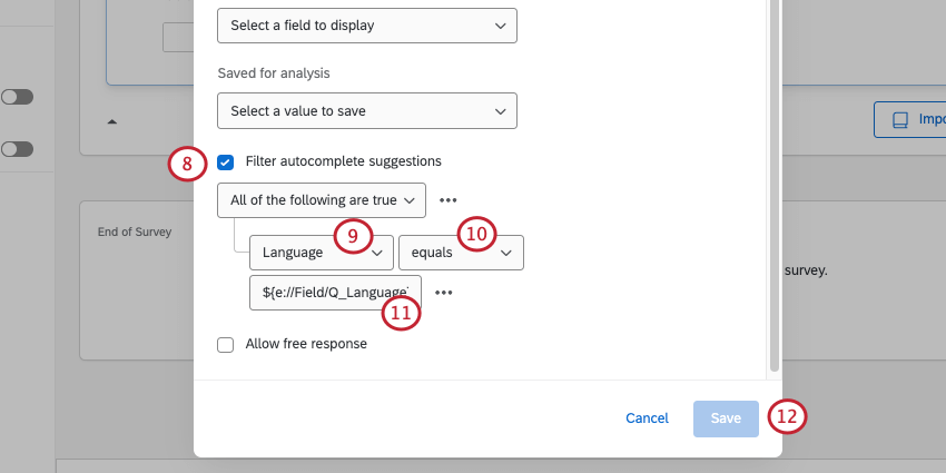 filters at bottom of window