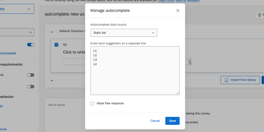 Uma caixa de texto é adicionada à janela, onde você pode escrever itens lista
