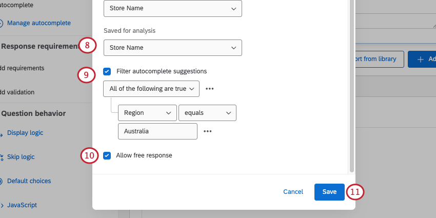 filters added at the bottom of the window