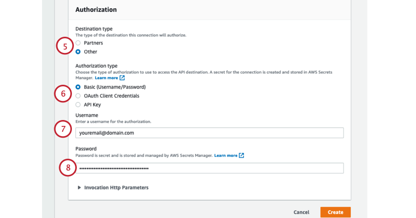 configuring the authorization for the connection