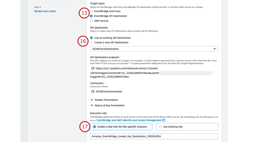 choosing the api destination
